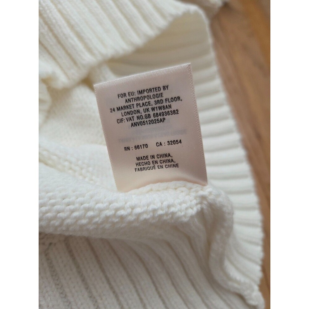 Anthropologie Womens Ivory Bobble Knit Puff Short Sleeve Sweater XS Cottagecore - Picture 6 of 8